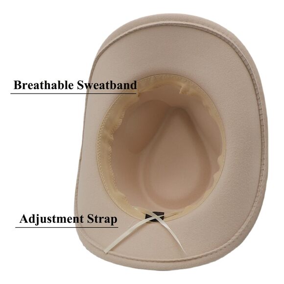 1788 Western Cowboy Hat For Men Cowgirl Women Unisex Wide Brim Felt main image 5